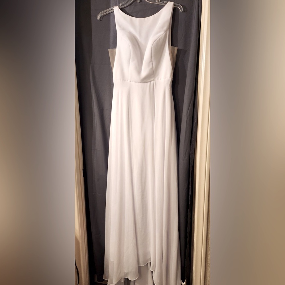 White chiffon bridal dress